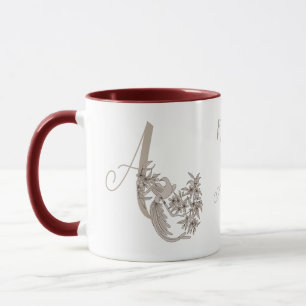 Dove Elegant Monogramm Initiale A Personalisiert Tasse