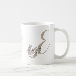 Dove Elegant Monogramm Initiale E Personalisiert Kaffeetasse