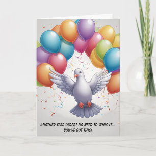 Dove fliegende Ballons Hintergrund Geburtstag Karte