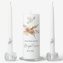 Dove & Florals Taufen Kerzen