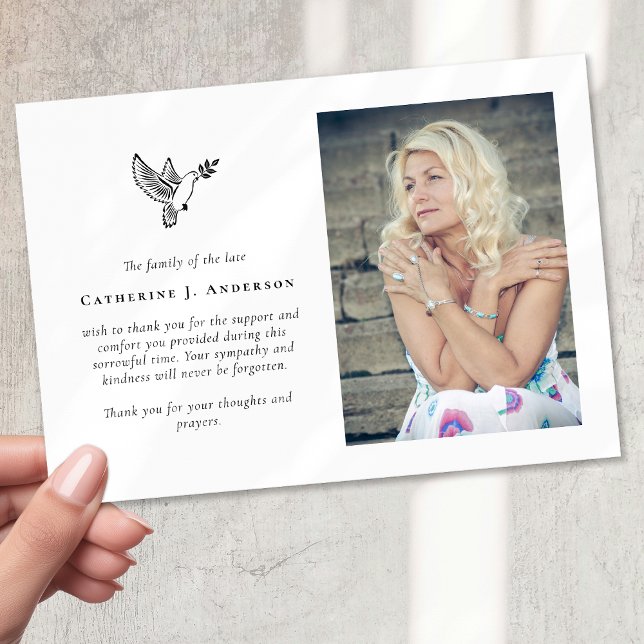 Dove Foto Beileid Beerdigung Memorial Dankeskarte (Von Creator hochgeladen)