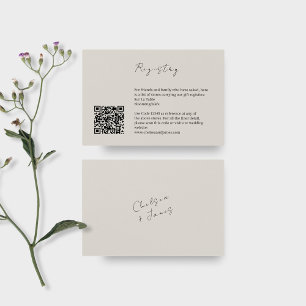 Dove Gray QR Wedding Registry Enclosure Card