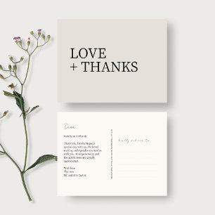 Dove Gray   Vielen Dank für Ihre Hochzeit außerhal Postkarte