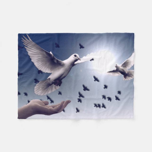 Dove Hand Fleecedecke (Vorderseite (Horizontal))