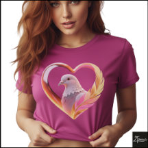 Dove Heart Rahmen Neon Feder Grafik