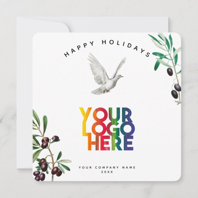 Dove Holiday Business Logo Christmas Card (Vorderseite)