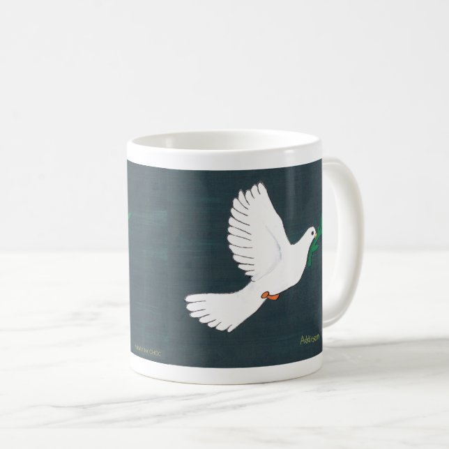 Dove - Kids Art für CHOC Kaffeetasse (VorderseiteRechts)