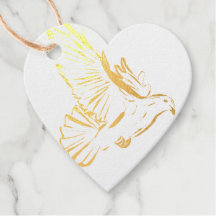 Dove Love Gold Herz Geschenkanhänger