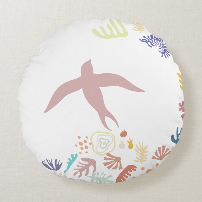 Dove Matisse Art Elements Rundes Kissen (Vorderseite)