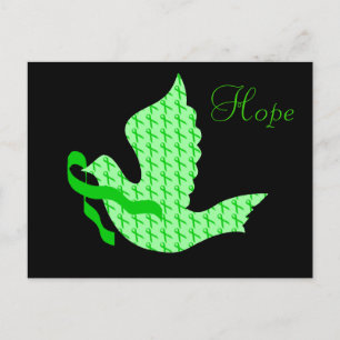 Dove of Hope Green Ribbon - Leberkrebs Postkarte