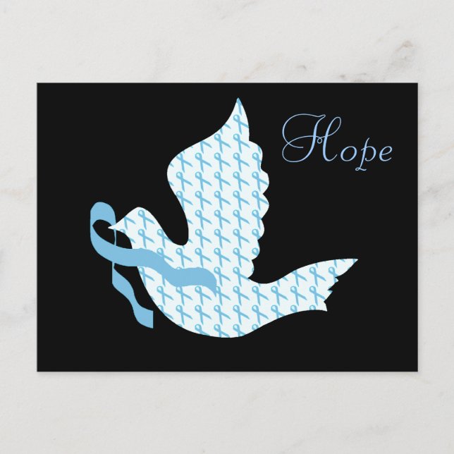 Dove of Hope Light Blue Ribbon - Prostatakrebs Postkarte (Vorderseite)