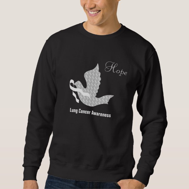 Dove of Hope White Ribbon - Lungenkrebs Sweatshirt (Vorderseite)