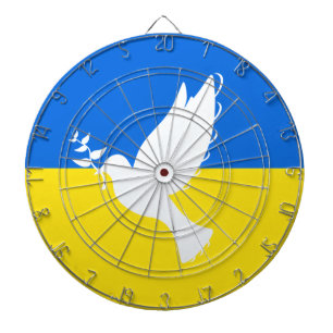Dove of Peace - Blue and Yellow Dartboard - Peace  Dartscheibe