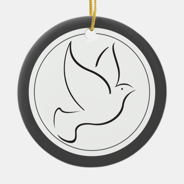 Dove of Peace Christmas Foto Keramik Ornament (Vorne)