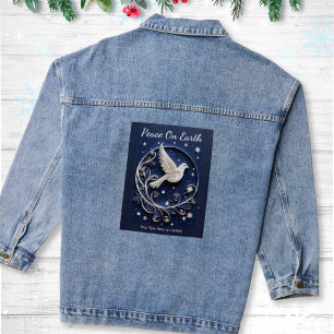 Dove of Peace Elegant Imitats Papercraft NIght Sky Jeansjacke