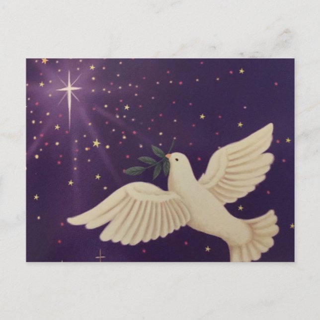 Dove of Peace Holiday Postcard Feiertagspostkarte (Vorderseite)