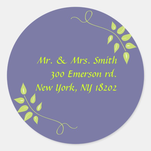 Dove of Peace Leaf Wedding Reply Sticker Siegel (Vorderseite)