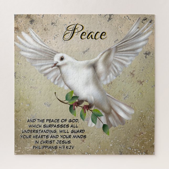 Dove of Peace Personalisiert Scripture Verse (Vertikal)