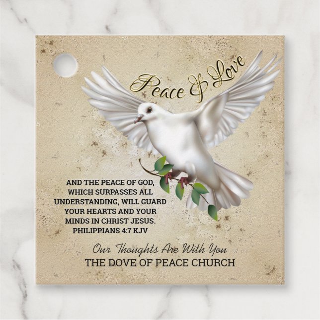 Dove of Peace Personalisiert Scripture Verse Geschenkanhänger (Vorderseite)