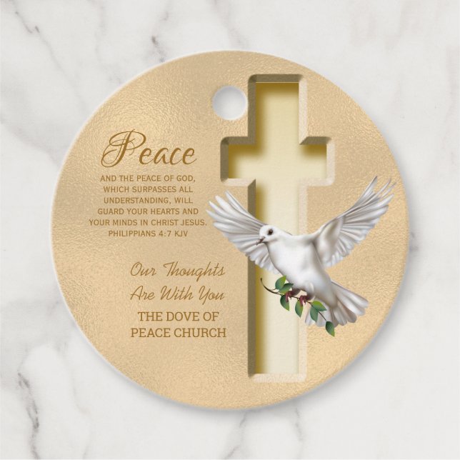 Dove of Peace Personalisiert Scripture Verse Geschenkanhänger (Vorderseite)