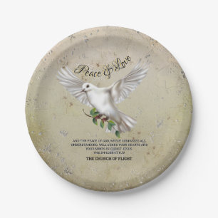 Dove of Peace Personalisiert Scripture Verse Pappteller