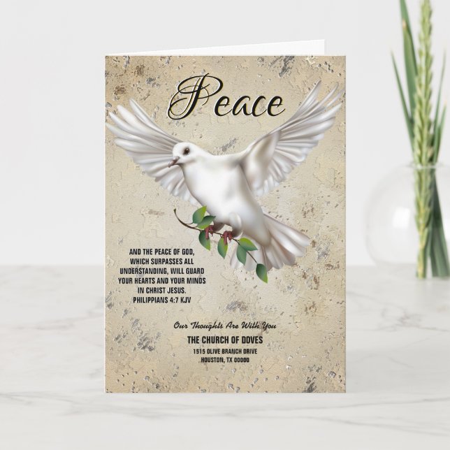 Dove of Peace Personalisiert Scripture Verse Programm (Vorderseite)