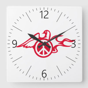 Dove of peace quadratische wanduhr