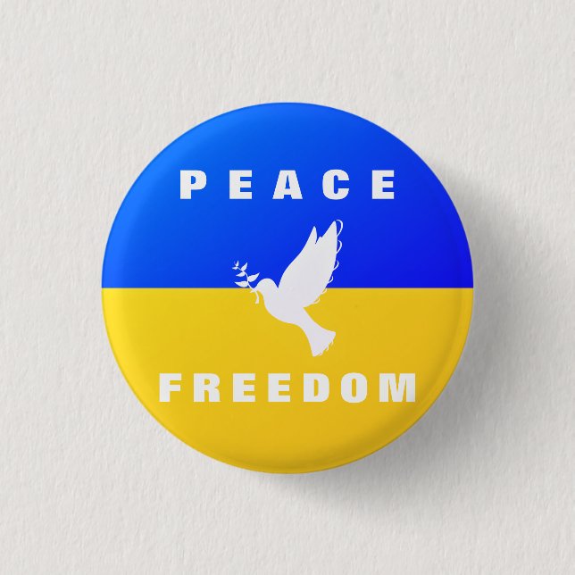 Dove of Peace Support Ukraine Buttons - Freiheit (Vorderseite)
