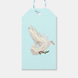 Dove & Olivenzweig-Aufkleber Geschenkanhänger