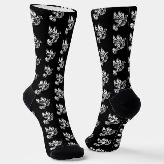 Dove Outline Black and White Socken