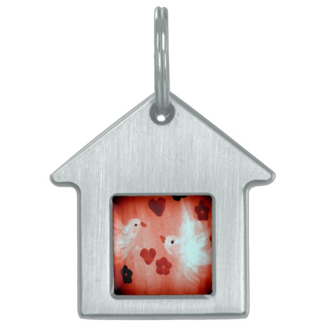 Dove Red White Love Birds Tiermarke (Vorderseite)