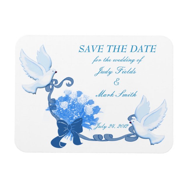 Dove Save the Date Magnet (Horizontal)