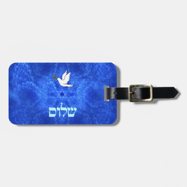 Dove - Shalom Gepäckanhänger (Vorderseite horizontal)