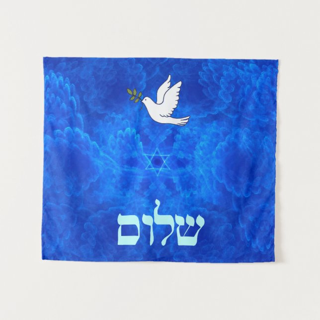 Dove - Shalom Wandteppich (Vorderseite (Horizontal))
