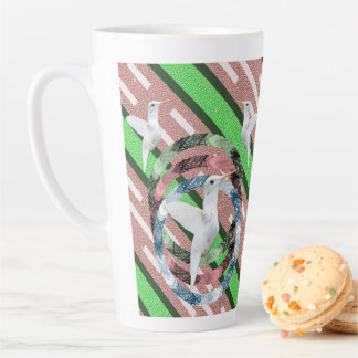 Dove Stripe Latte Tasse
