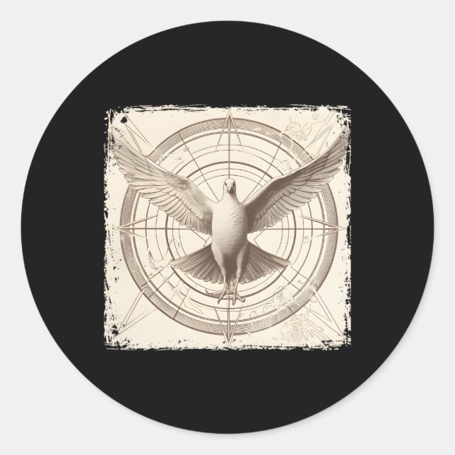 Dove Vitruvian Dove Bird Dove Runder Aufkleber (Vorderseite)