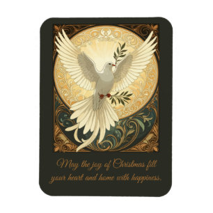 Dove-Vogel mit einem Olivenzweig Weihnachtsdesign Magnet