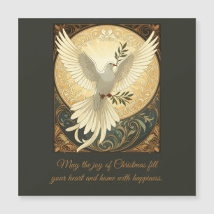 Dove Vogel trägt einen Olivenzweig Weihnachtsdesig Magnetkarte