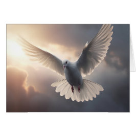 Dove volante et ciel nuageux ensoleillé