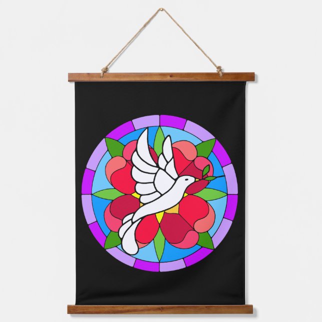 Dove Wandteppich Mit Holzrahmen (Vorderseite)