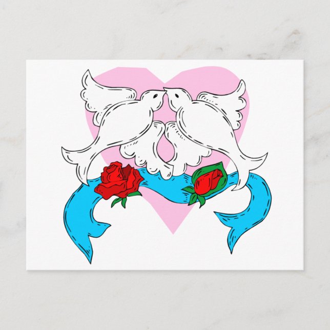 Dove Wedding Decoration Postkarte (Vorderseite)