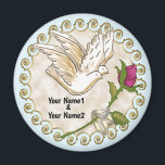 Dove Wedding Rings Magnet<br><div class="desc">Dove Wedding Rings Magnet, Hochzeitsschmuck, T - Shirt und Hochzeitsgeschenke von ArtMuvz Illustration. Rose T - Shirt, Blumengeschenke und Bekleidung aus Blume. UM PERSONALISIEREN, fügen Sie Ihren Namen hinzu oder fügen Sie stattdessen Text hinzu. Passen Sie diesen Hochzeitsmagneten an, um ihn einzigartig zu machen oder als personalisiertes Geschenk zu geben....</div>