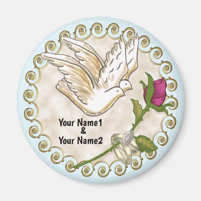 Dove Wedding Rings Magnet (Vorne)