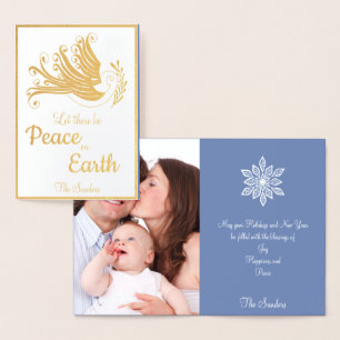 Dove Weihnachtskarte Weltfrieden Foto Gold Folienkarte