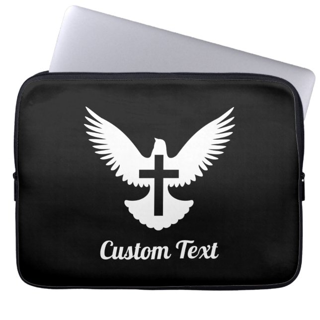 Dove with Cross Laptop Sleeve (Vorderseite)