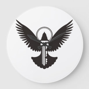 Dove with Key Große Wanduhr