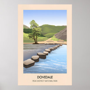Dovedale Peak-District-Nationalpark Moderne Reise Poster