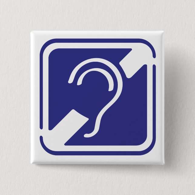 Doven, Dornhai, Doofheide, Gehoorverlies geteken Button (Vorderseite)