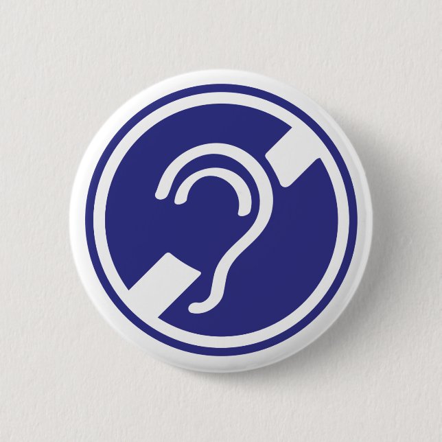 Doven, Dornhai, Doofheide, Gehoorverlies geteken Button (Vorderseite)