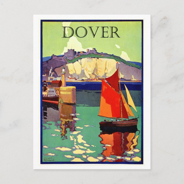 Dover, England, Segelschiff, Marine, Vintag Postkarte (Vorderseite)